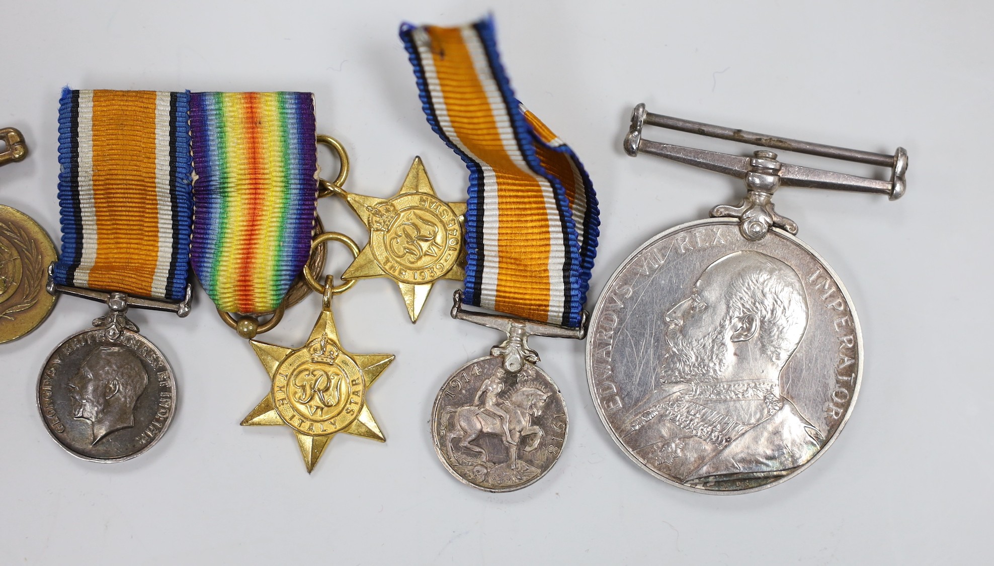 A group of British and Italian military miniature medals